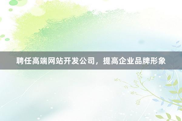 聘任高端网站开发公司，提高企业品牌形象