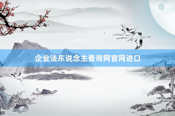 企业法东说念主查询网官网进口