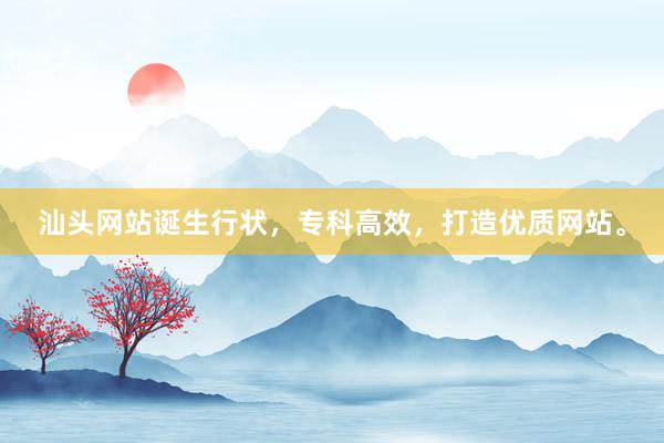 汕头网站诞生行状，专科高效，打造优质网站。